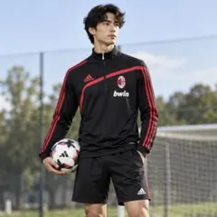 adidas　ACミラン　ジャージ　サッカー　ハーフジップ　貴重　レア　S