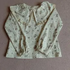 petit main フラワープリント長袖カットソー