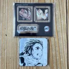 鬼滅の刃 お楽しみくじ 台本表紙イラストスクエア缶バッジ 3個セット
