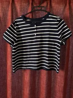 ボーダー ショート丈Tシャツ／GAPのサムネイル
