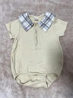 tete a tete テータテート ロンパース 80 チェック襟 ベージュ