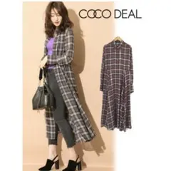 COCODEAL チェック柄ジョーゼットシャツワンピース　羽織り