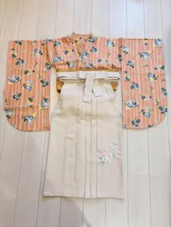 卒業袴　小学生　ジュニア袴4点セット 花総柄　卒業式