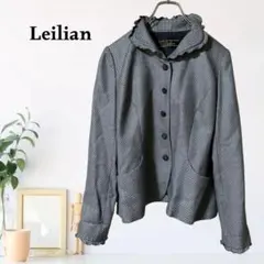 zA104【M】Leilian テーラードジャケット フレア裾 シルクのサムネイル
