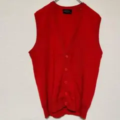 １点もの✨️FIRENZE 【M】赤 ボタン付きベスト レッド ベスト トップス