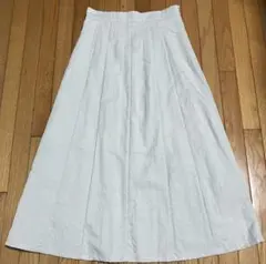 【新品】VIS ホワイトピンク プリーツ ロングスカートナイロン生地