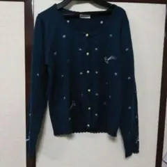 axes femme アクシーズ　長袖　カーディガン 星 ラメ　刺繍　Mのサムネイル