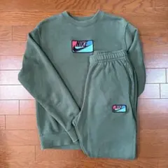 NIKE ナイキ スウェット セットアップ 上下 カーキ パッチ ジョガー M