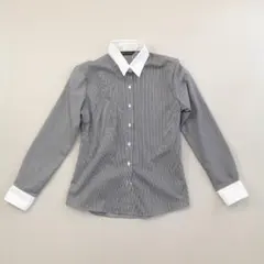 BRICK HOUSE クレリック ストライプシャツ スキッパーカラー Mサイズのサムネイル