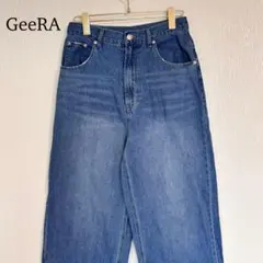 GeeRA ジーラ ヴィンテージライク ルーズフィット ワイド デニムパンツ L