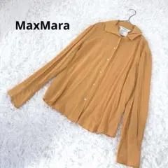 【マックスマーラ】美品　シルク混　白タグ　長袖シャツ　イタリア製　サイズ42のサムネイル