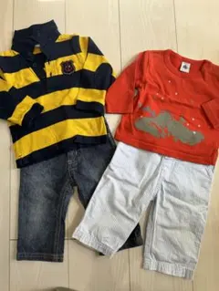 プチバトー　トップス&ボトムスセット　日本サイズ目安70〜80