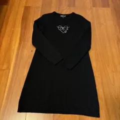 agnis b. ブラック 長袖ニットワンピース 10