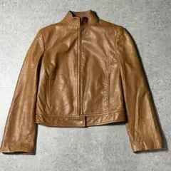 DKNY レザー ジャケット ブラウン オレンジ