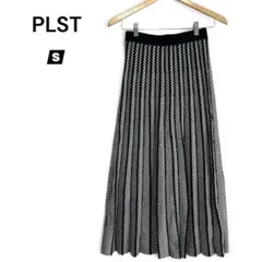 美品 PLST プラステ ニットスカート プリーツ モノトーン シンプル 秋冬