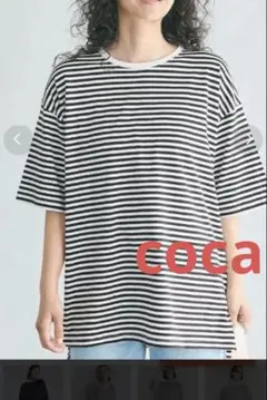 コカ トップス オーバーサイズ Tシャツ ボーダー Ｓ 新品coca大きめのサムネイル