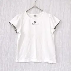 4157 メゾピアノ　キッズ　150㎝　半袖Tシャツ　フリル　白　リボン　刺繍