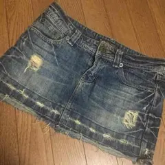 スライ マウジー系 クラッシュデニムスカート