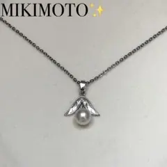 美品✨ミキモト、オープンハートSV925パールレディースネックレス_292 