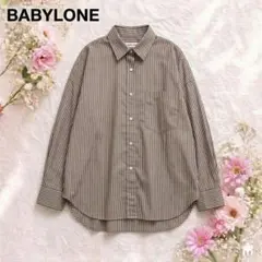 美品バビロンBABYLONEストライプシャツ大きめ　フリーサイズ綿100%のサムネイル