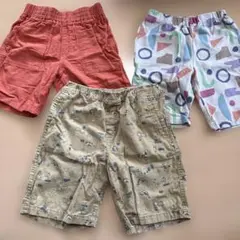 ユニクロ他綿ハーフパンツ3枚セット　120