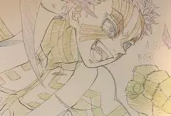 ☆ 鬼滅の刃　無限列車編　原画ポストカード　猗窩座②