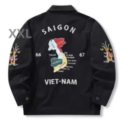 復刻ベトジャンSAIGON刺繍VIET-NAM　黒2XL