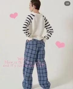 【TINA：JOJUN】ハートポケット付き チェック柄パンツのサムネイル