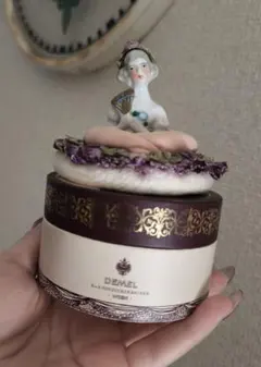 フランスアンティーク　ハーフドール　ノアール　フェザー　ブドワール　パール首飾り フランスアンティーク ハーフドール ノアール フェザー ブドワール