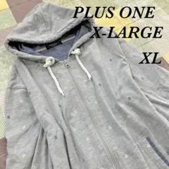 PLUS ONE X-LARGE Right-on ロールアップ パーカー