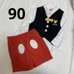 【Disney】ベスト・ズボン・長袖シャツ3点セット　90サイズ