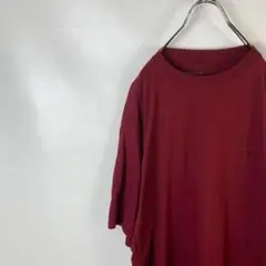 D905 チャンピオン　ワンポイントロゴ　刺繍ロゴ　L 赤　半袖　Tシャツ