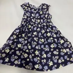 anyFAM花柄ノースリーブワンピース 130サイズ紺色