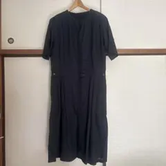 黒 半袖シャツワンピース ロングワンピースのサムネイル