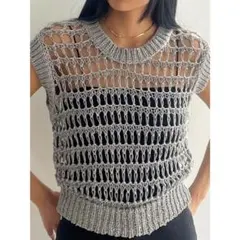 EMODA メッシュタンクトップ グレー 透け編み ニット ベスト レイヤードのサムネイル