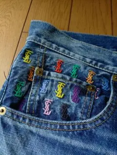 【値下げ】RNA デニムヴィンテージ加工　シンチバック