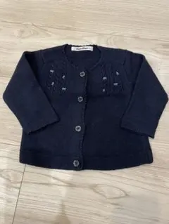 【美品】ファミリア　カーディガン ネイビー　70