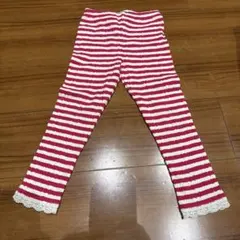 ストライプ柄レース付きパンツ 110サイズ