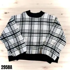 INGNI イング チェック柄ニットセーター クロップド丈 2958