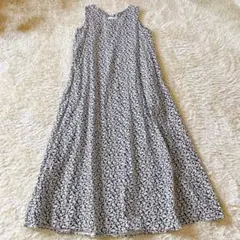 アメリカンホリック 花柄 総柄 ボタニカル ノースリーブ ロングワンピース M