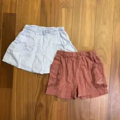 プティマイン ショートパンツ　キュロット90 ラポシェビスキュイ　2枚セット