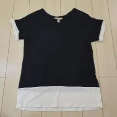 BANANA REPUBLIC バイカラーハーフスリーブTシャツ XXS