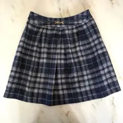 after all チェック柄 プリーツボックスミニスカート