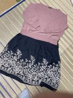 スモーキーピンク長袖ニット　23区　46 ウール カシミア入り　美品