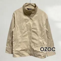 OZOC ノーカラージャケット ハイネック ジップアップ ベージュ 38