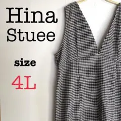 Hina Stuee ひな【4L】レディース　ノースリーブチェック柄ワンピース