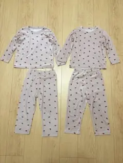 ストレッチフリース パジャマ 2セット いちご柄 110cm