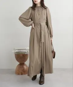 natural couture★　ワンピース　ビンテージモチーフレース切替　秋服