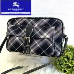 人気✨バーバリーブルーレーベル カメラバッグショルダーバッグノバチェックパープル