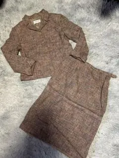 HANAE MORI PARIS ツイードスカートスーツ　40 11